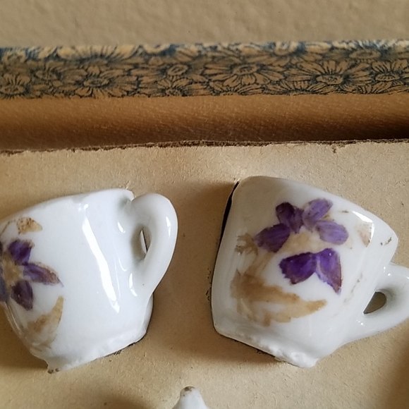 NIB! 1916 ANTIQUE German Child’s Daisy Tea Set 🌼 - Picture 5 of 12